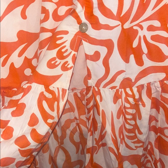 Women's Orange Floral Tiered Maxi Skirt - Picture 9 of 9
